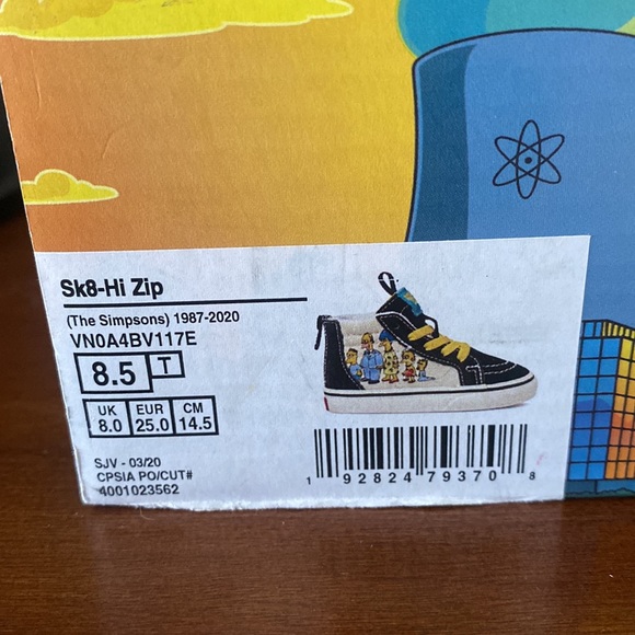 Vans the Simpsons hightop toddler shoes - Picture 4 of 8